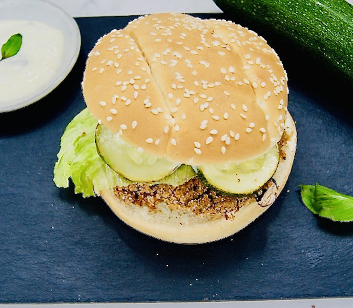 Végéburger aux courgettes grillées