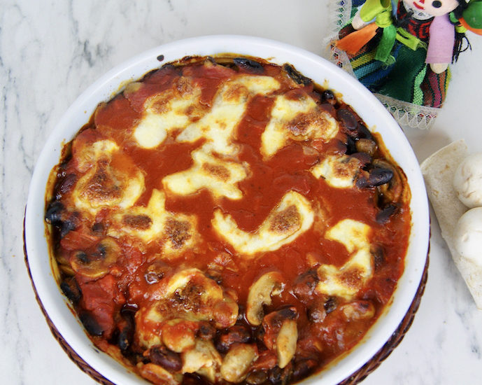 Tortillas gratinées aux champignons