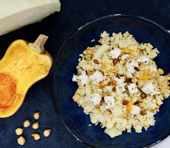 Couscous au chou blanc et à la courge