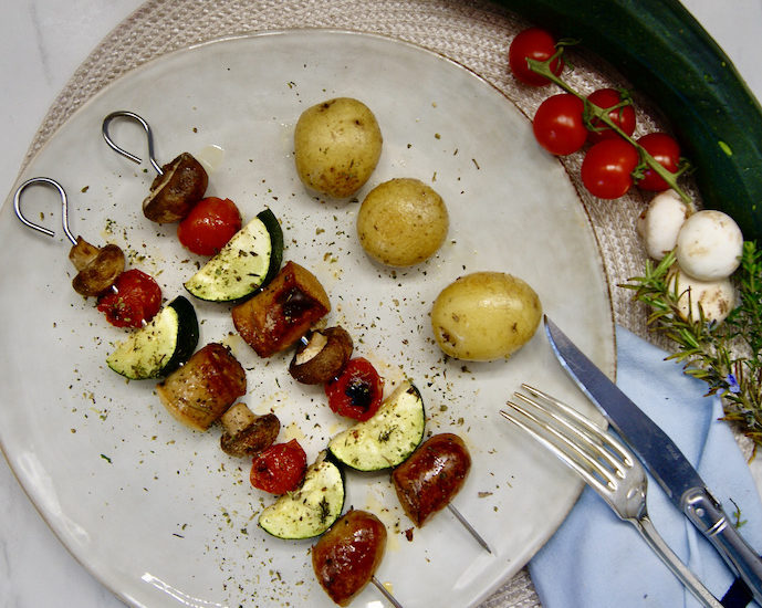 Brochettes de saucisses