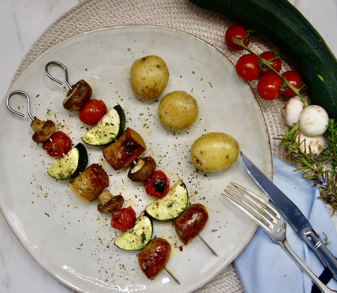 Brochettes de saucisses