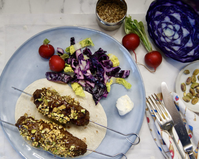 Brochettes à l’agneau pistaches-graines de fenouil