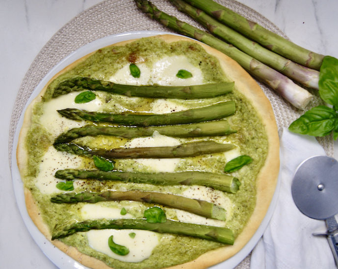 Pizza au pesto d&rsquo;asperges