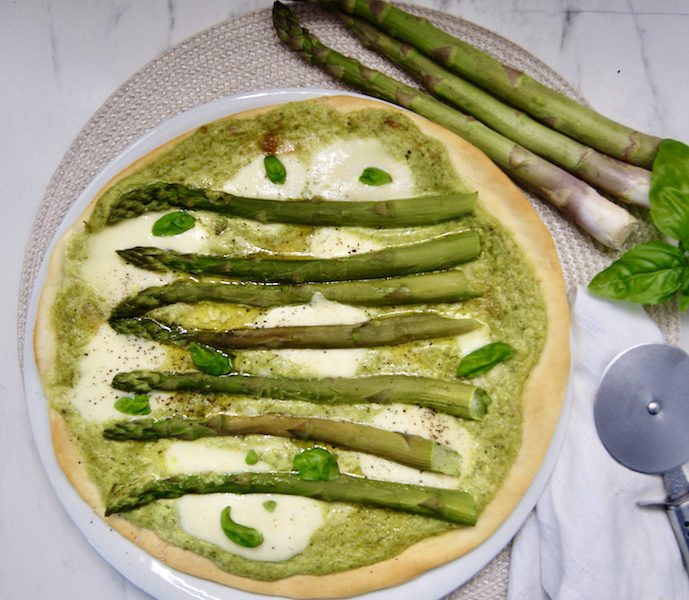 Pizza au pesto d&rsquo;asperges