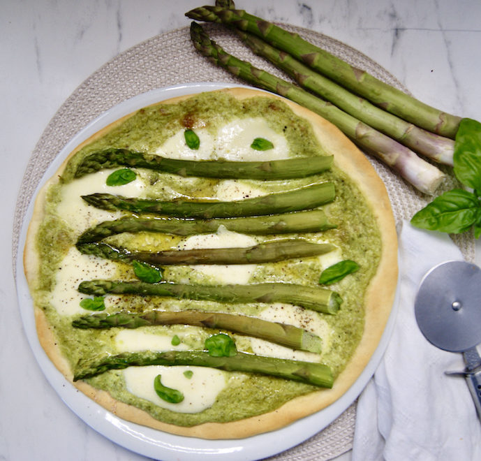 Pizza au pesto d’asperges