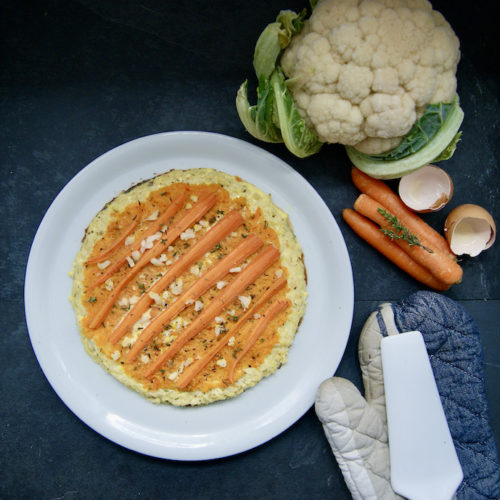 Pizza de chou-fleur aux carottes