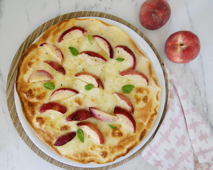 Flammküche aux pêches