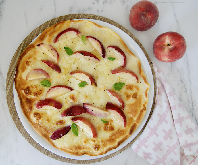 Flammküche aux pêches