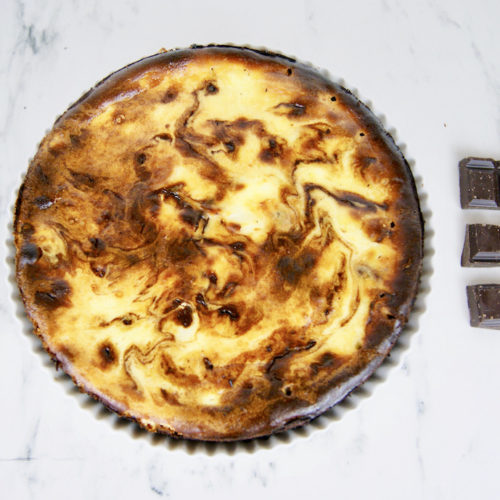 Cheesecake marbré façon brownie