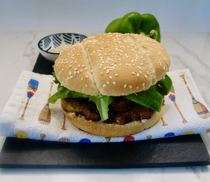 General Tso’s tofu burger