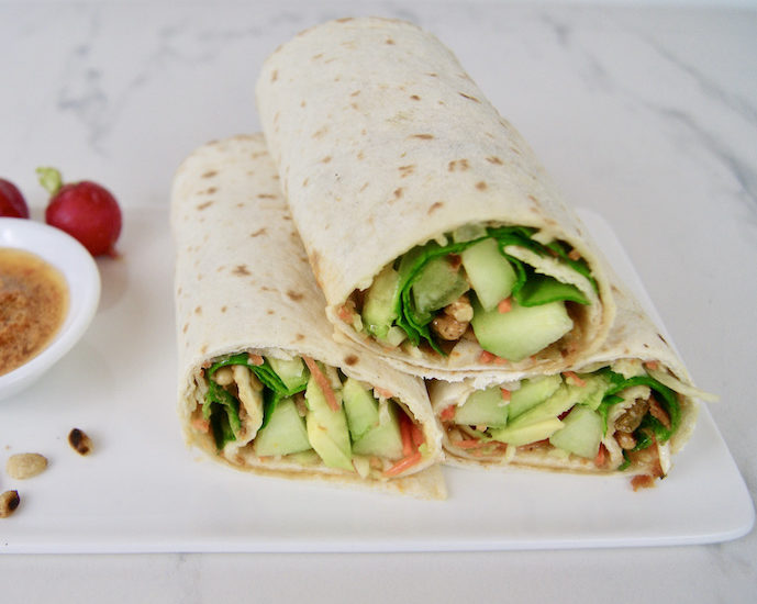 Wraps aux crudités et vegannaise aux tomates séchées
