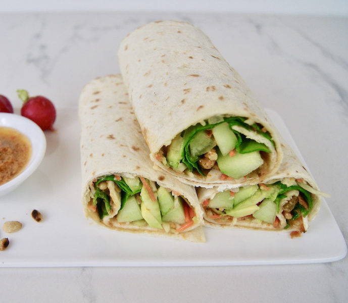 Wraps aux crudités et vegannaise aux tomates séchées