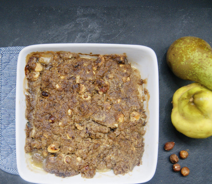 Crumble de coings et de poires