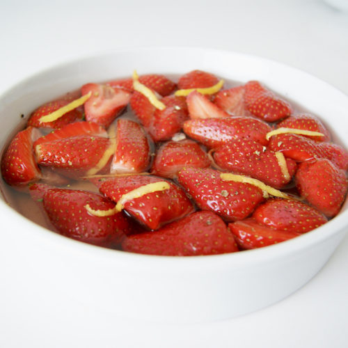 Fraises au sirop de vanille