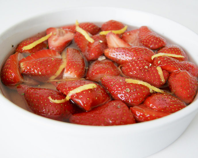 Fraises au sirop de vanille
