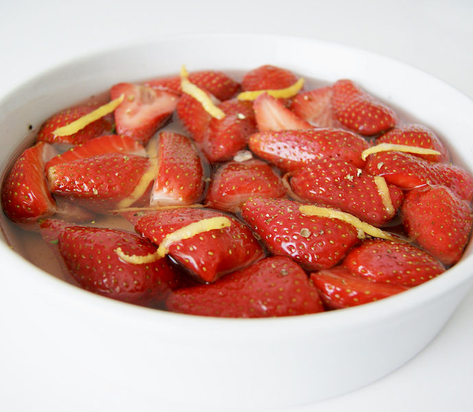 Fraises au sirop de vanille
