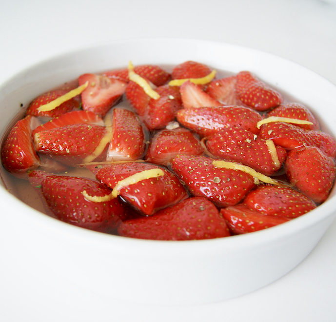 Fraises au sirop de vanille