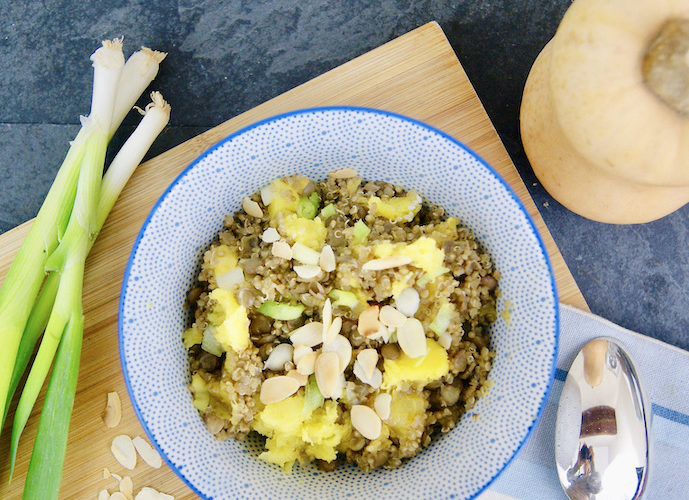 Lentilles et quinoa à la courge