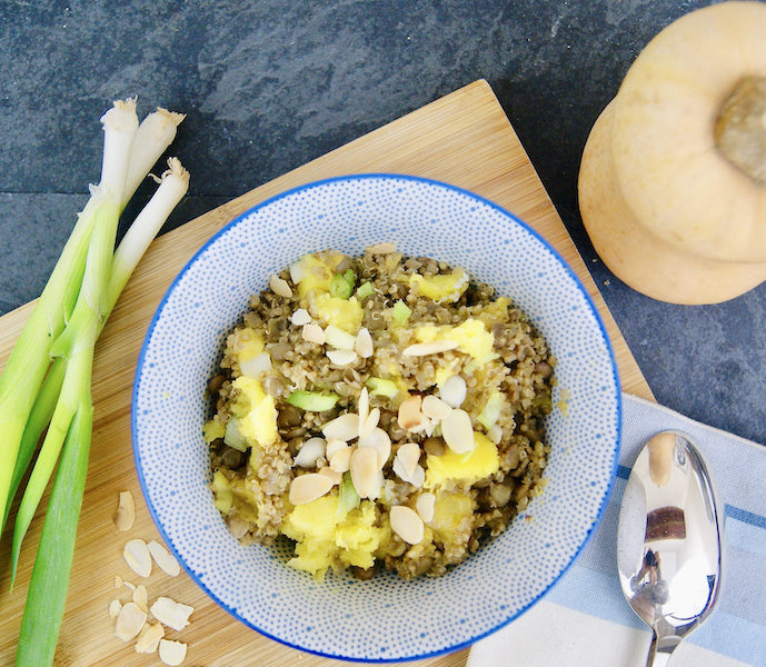 Lentilles et quinoa à la courge