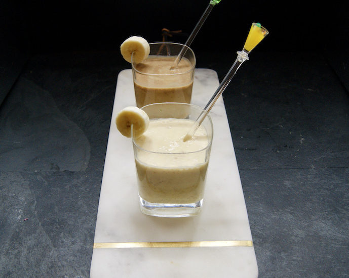 2 smoothies: coco-banane