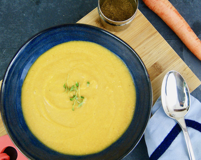 Velouté de carottes au jambon cuit