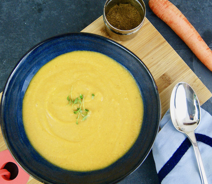 Velouté de carottes au jambon cuit