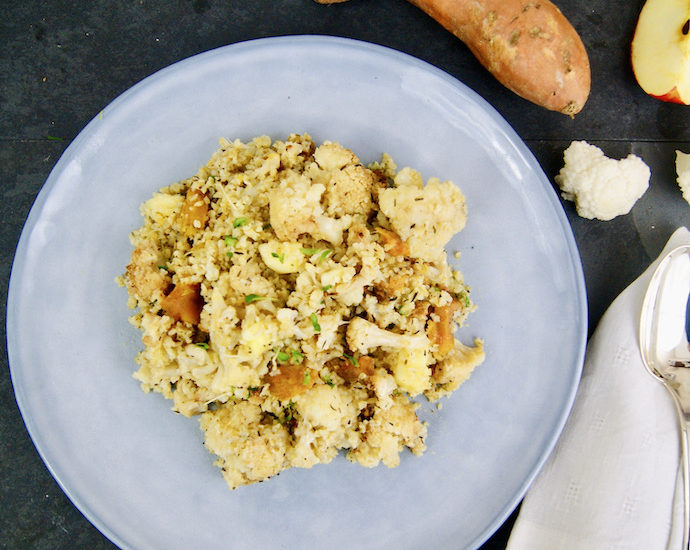 Boulgour de patates douces et de chou-fleur