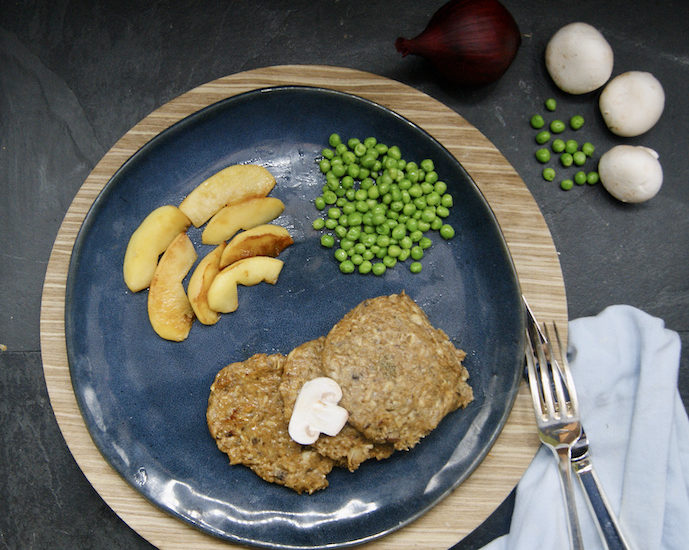 Steaks de champignons et pommes poêlées
