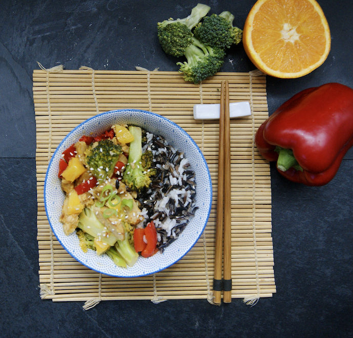 Tofu croustillant à l’orange