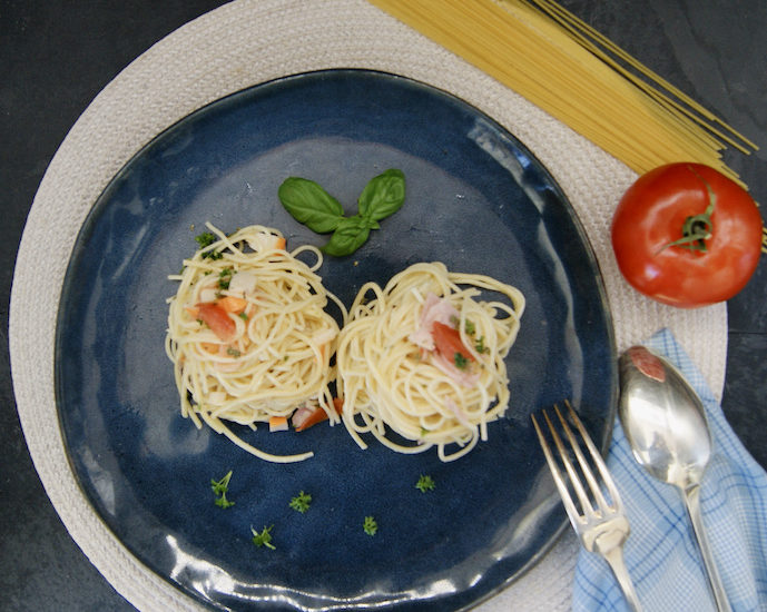 Nids de spaghettini glacés
