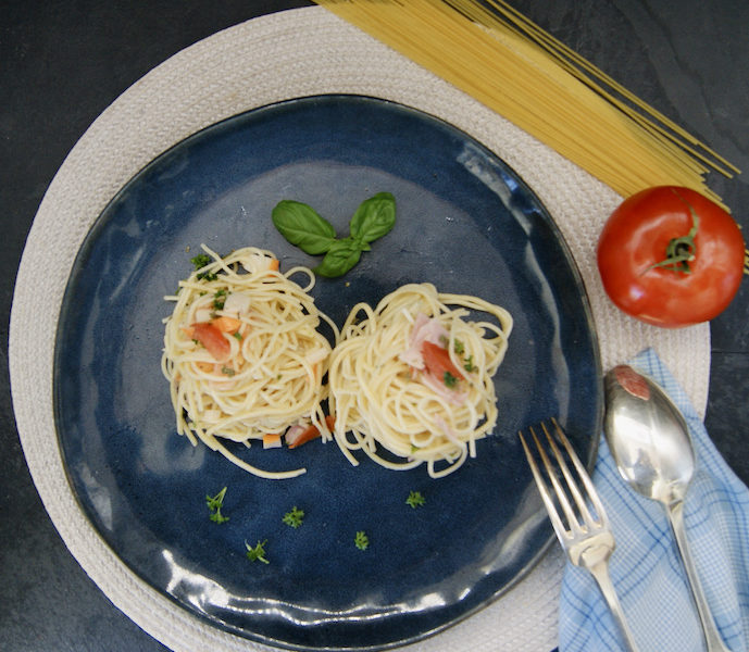 Nids de spaghettini glacés