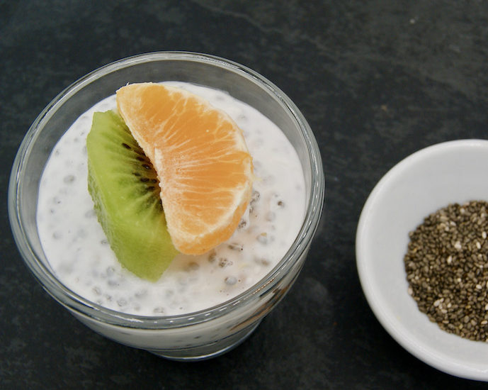 Pouding de clémentines et kiwis aux graines de chia