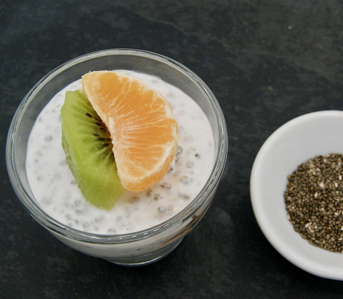 Pouding de clémentines et kiwis aux graines de chia