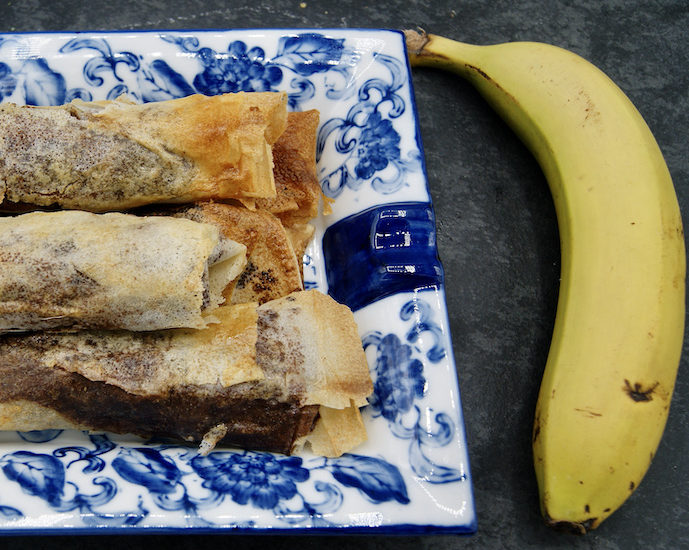 Rouleaux de banane au chocolat