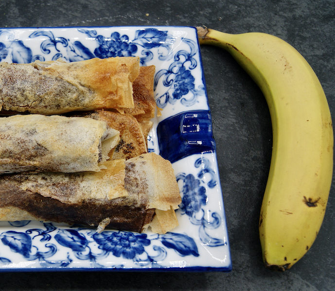 Rouleaux de banane au chocolat