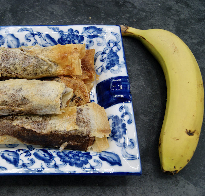 Rouleaux de banane au chocolat