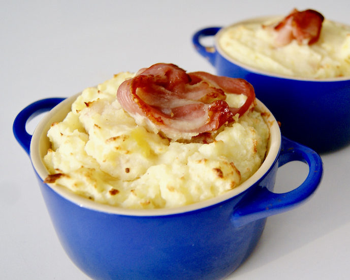Cocotte soufflée de pommes de terre aux lardons