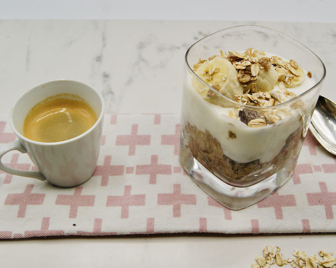 Overnight porridge au café