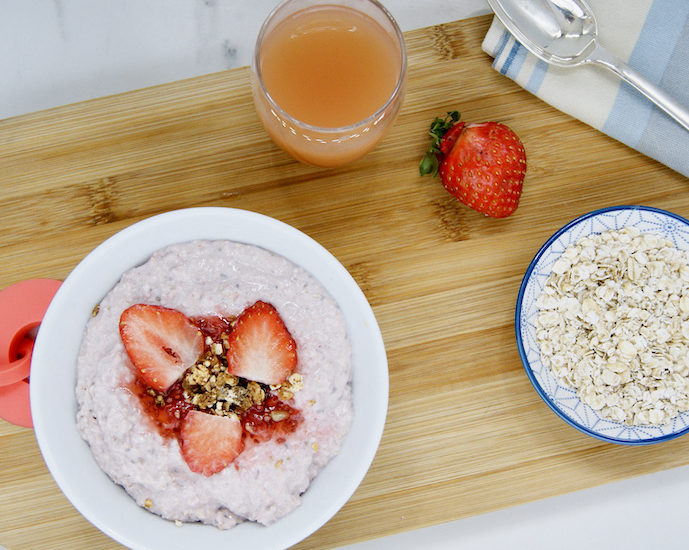 Overnight porridge aux fraises