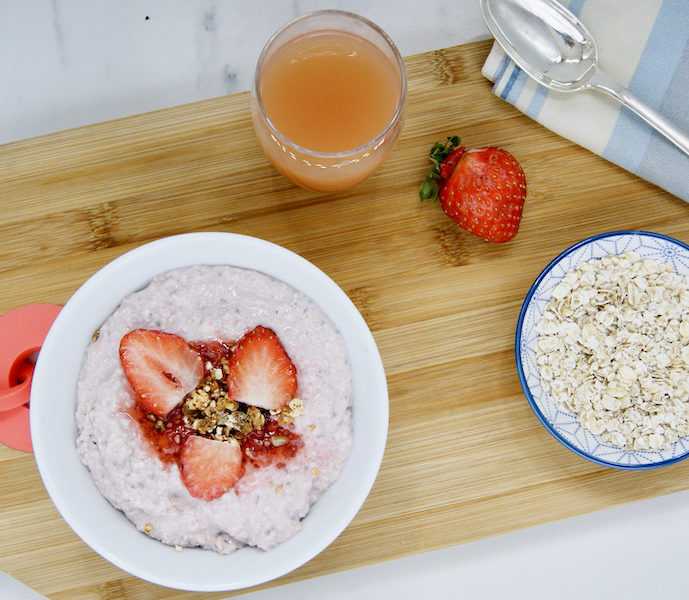 Overnight porridge aux fraises