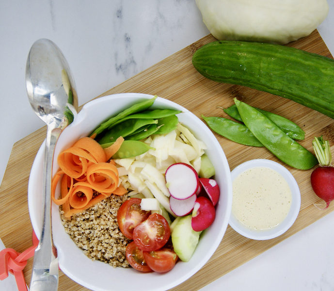 Buddha bowl et mayonnaise aux noix de cajou