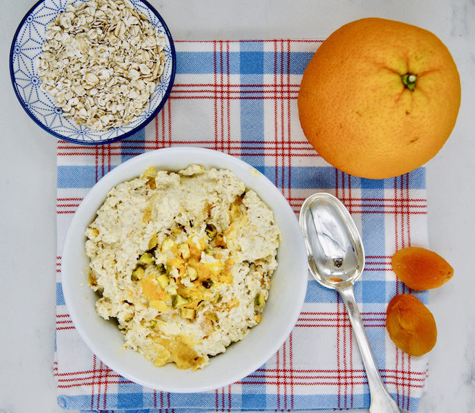 Overnight porridge orange-coco-abricot