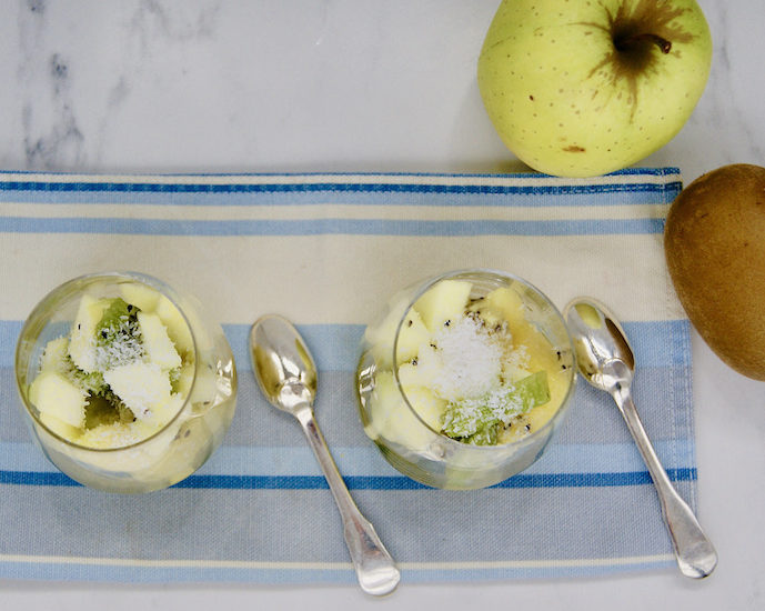 Verrine de kiwis et de pommes