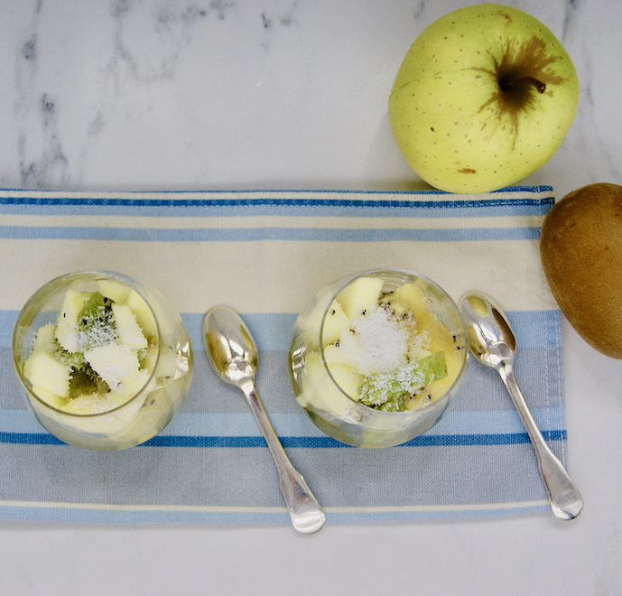 Verrine de kiwis et de pommes