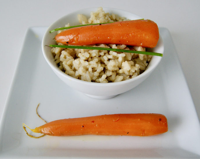 Risotto parfumé au thé noir et à la vanille