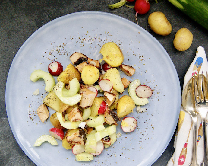 Pommes de terre et cervelas en folie