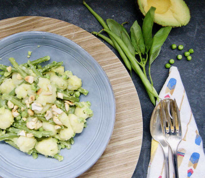 Gnocchi aux haricots verts et crème d&rsquo;avocats