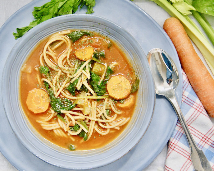 Soupe-repas italienne aux épinards