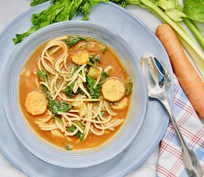 Soupe-repas italienne aux épinards