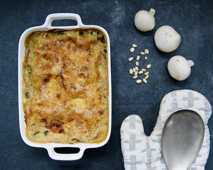 Lasagne aux champignons et épinards